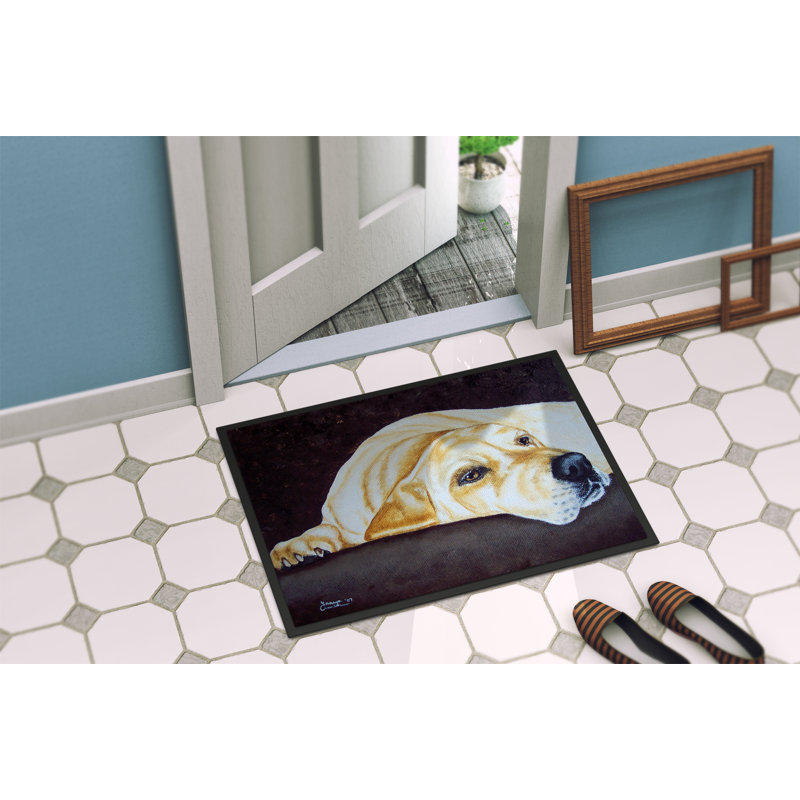 Tapis d'extérieur antidérapant Truckville Naptime Labrador, Rectangle 2 pi x 3 pi