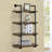 Black And Rustic 4 Shelf For Office, Space Feature Oak Functional Shelving Unit-121115243-121115244
