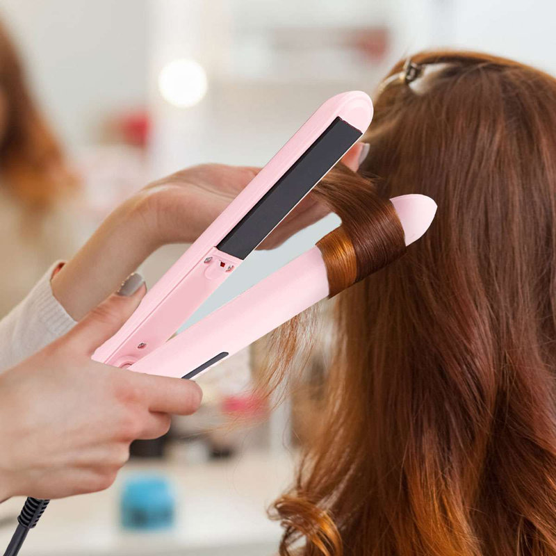 Flat Iron Hair Straightener and Curler, 3 Heat Settings Ceramic Coating Hair Straightener Portable Travel Hair Style Tool