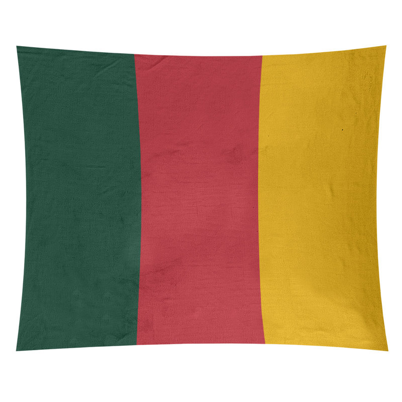 Tapisserie de polyester Minnesota, H 88 po x l 104 po, Vert forêt / rouge Iron Range / récolte dorée