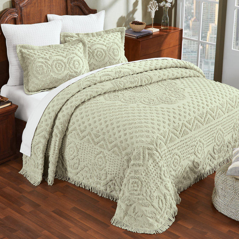 Sage Serenity 100% Cotton Full Bedspread Set