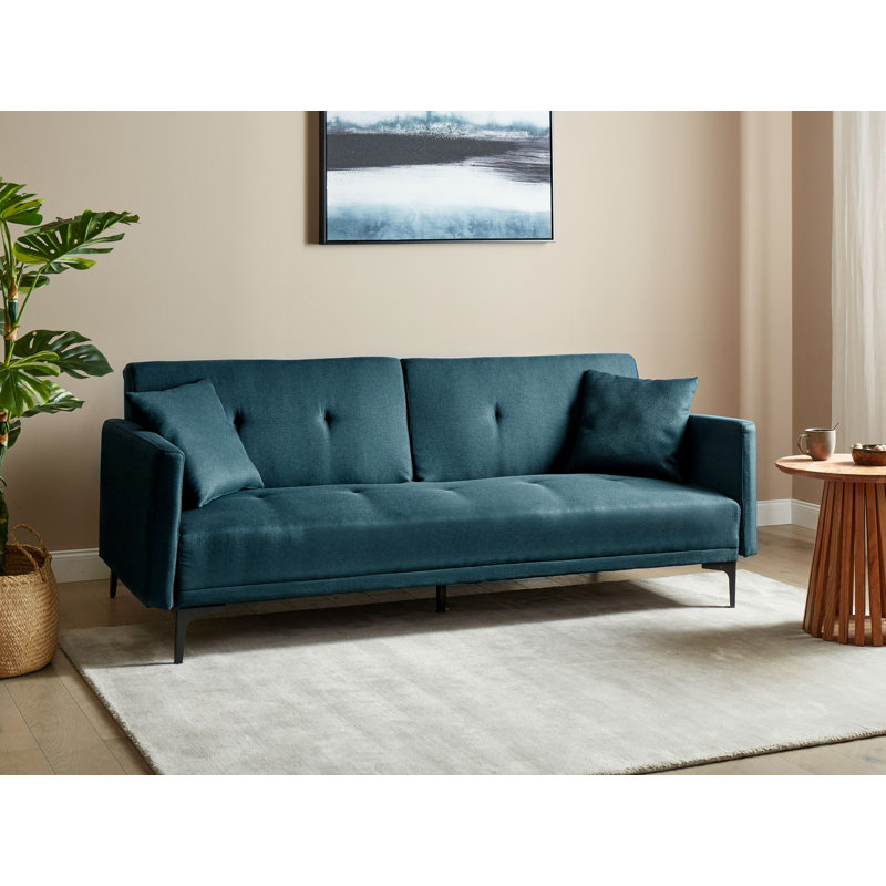 Daynna Full / Double 192cm Upholstered Convertible Sofa, Blue