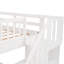 Lit superposé d'escalier pour la chambre à coucher, blanc, tiroir, rangement, barrière de sécurité, lit stable et confortable pour la chambre à coucher: blanc, structure solide pour une utilisation durable-210612479