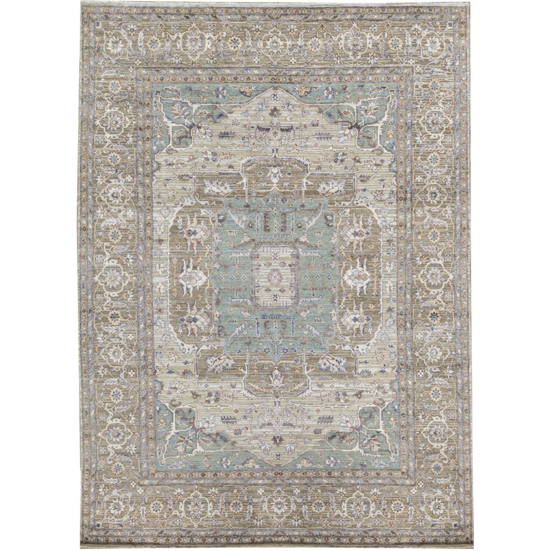 Hand-Knotted High-Quality Silver and Brown Area Rug