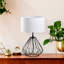 Ensemble de lampes de table de style industriel (2 pièces), corps en métal noir, 9,8 x 9,8 x 16,9 pouces | Capuchon en tissu de 9,8 po, câble de 78,7 po | Interrupteur marche / arrêt, douille E27, 40 W maximum | Éclairage moderne pour la décoration de la maison et du bureau-1641969612-1641969608