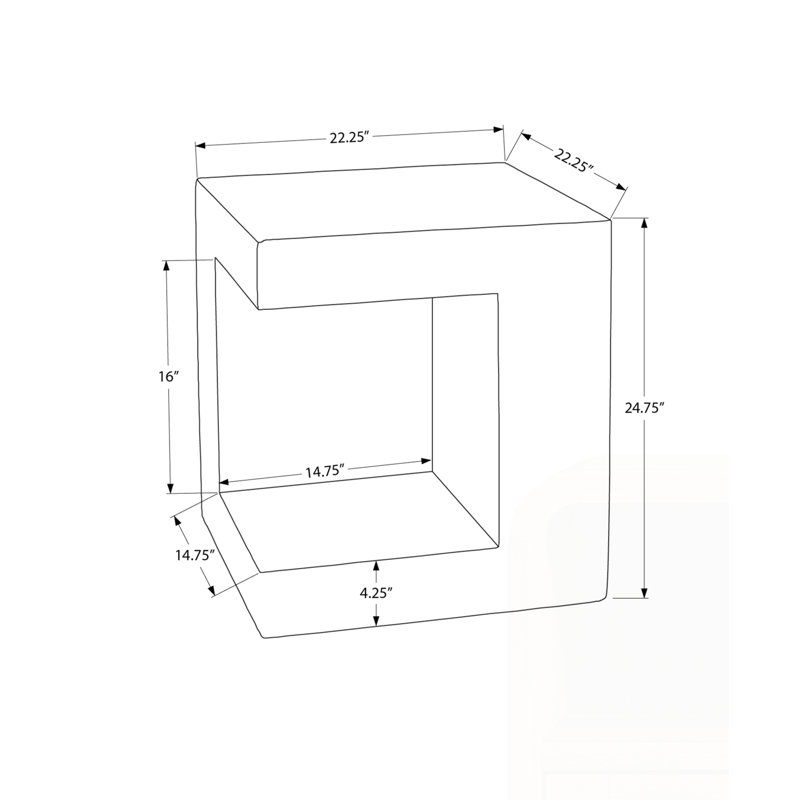 Table d'appoint d'extérieur moderne 25 "h, Noir