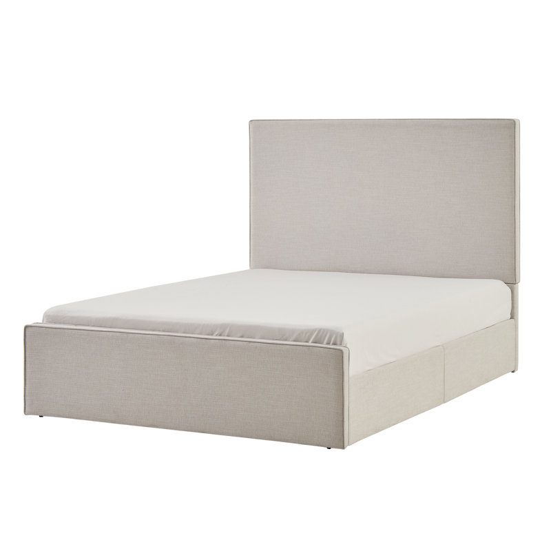 Stephanie Upholstered Bed, King, Ivory Canvas