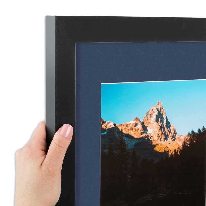 Cadre pour photo simple 5 "x 5" en bois mat, Bleu minuit