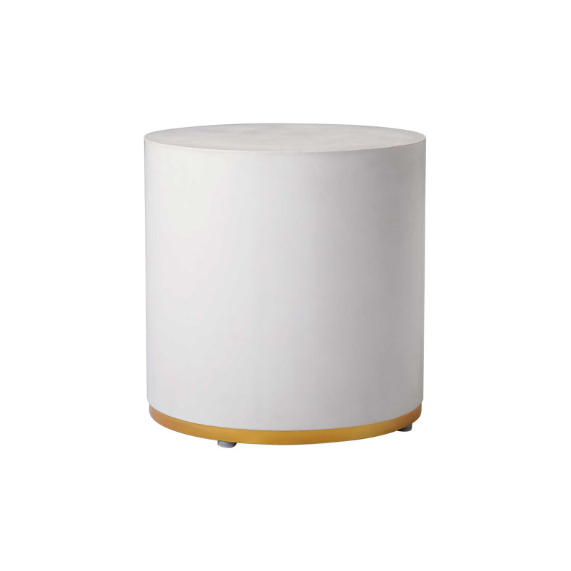 Perpetual Outdoor Round Side Table, Ivory White