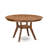 7-Pc Dining Set consists of a Pedestal Kitchen Table and 6 Light Tan Linen Fabric Upholstered Chairs with Padded Back- Antique Walnut-1671050802-1671050815-1650841325