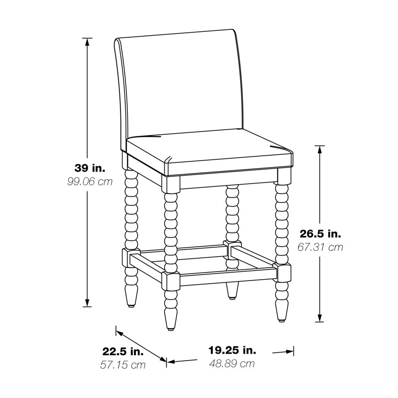 Tabouret de comptoir Chelena, Lin