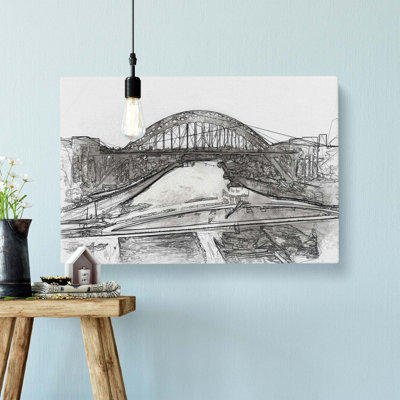 Tyne Bridge Linking Newcastle - Wrapped Canvas