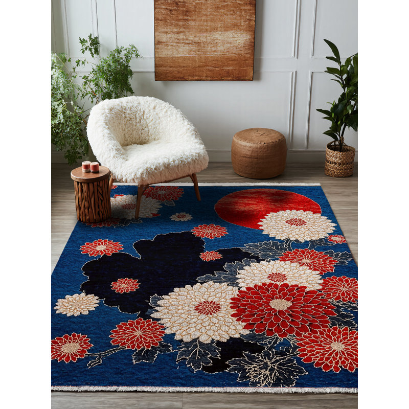 Tapis en coton et polyester à imprimé numérique Isabel Collection, Rond 3 pi 4 po