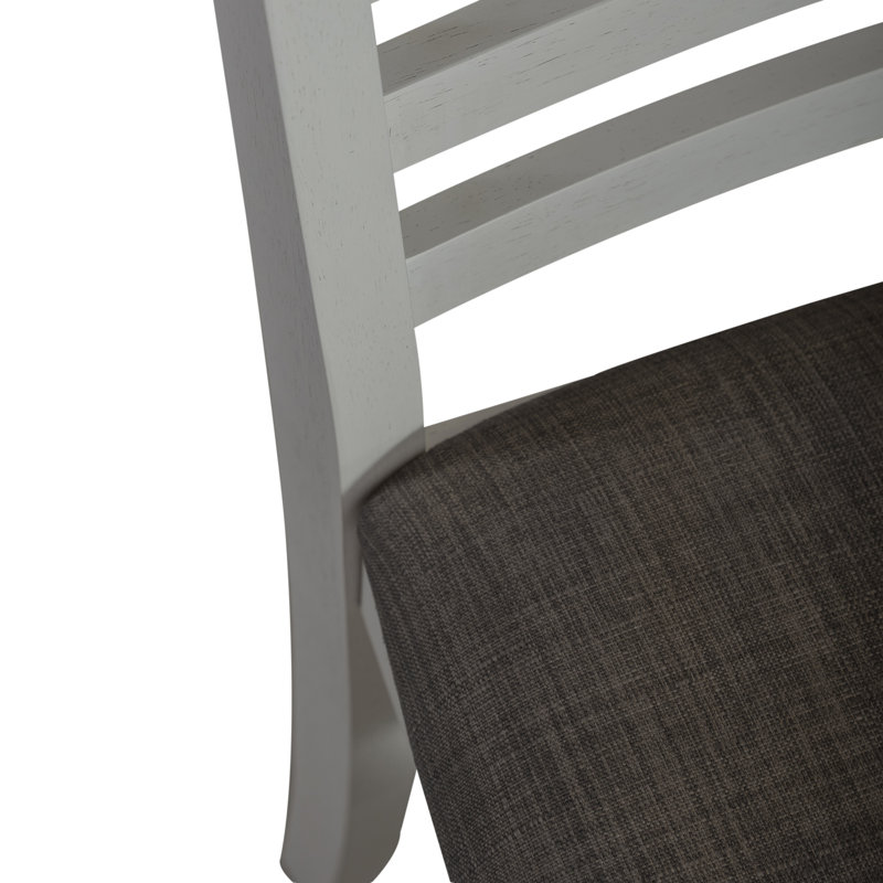 Ensemble de table de salle à manger à tréteaux Luz avec 4 chaises rembourrées, 5 pièces: table, 4 chaises, Brun foncé / blanc