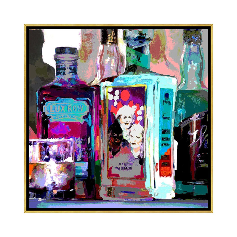 «Bright Bourbon Crop», reproduction d'art sur toile encadrée, 37 po x 37 po, Toile avec cadre, Doré