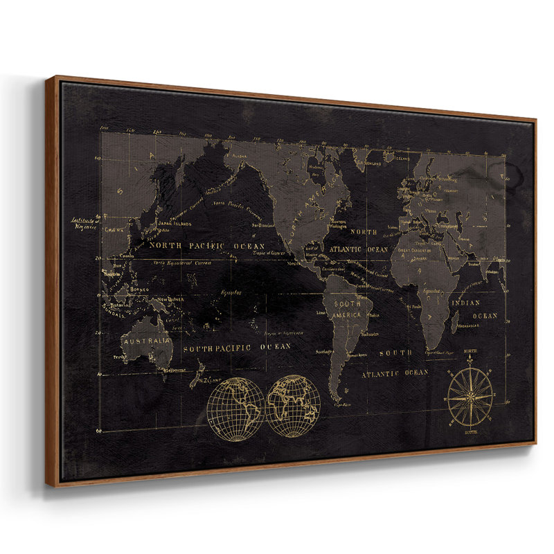 " Black Gold Map ", 27" H x 41" W x 2" D, Walnut