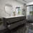 84" Wall-Mounted Double Sink Bathroom Vanity Set-70056039