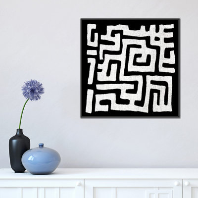 «Mudcloth Black Geometric Design I», impression sur toile