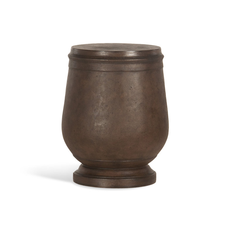 Hudson Outdoor Round Side Table, Cappuccino, 17.5" Diameter