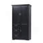 Armoire de rangement haute et large avec portes pour salle de bain / bureau, trois tiroirs, noir-406524311