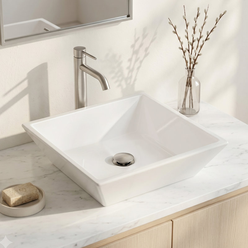 Lavabo vasque carré KES 17 po