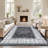 Modern Plaid Machine Washable Rug with Non-Slip Backing, Foldable Low Pile Floor Cover, Contemporary Bordered Indoor Mat for Bedroom, Living Room-921457458