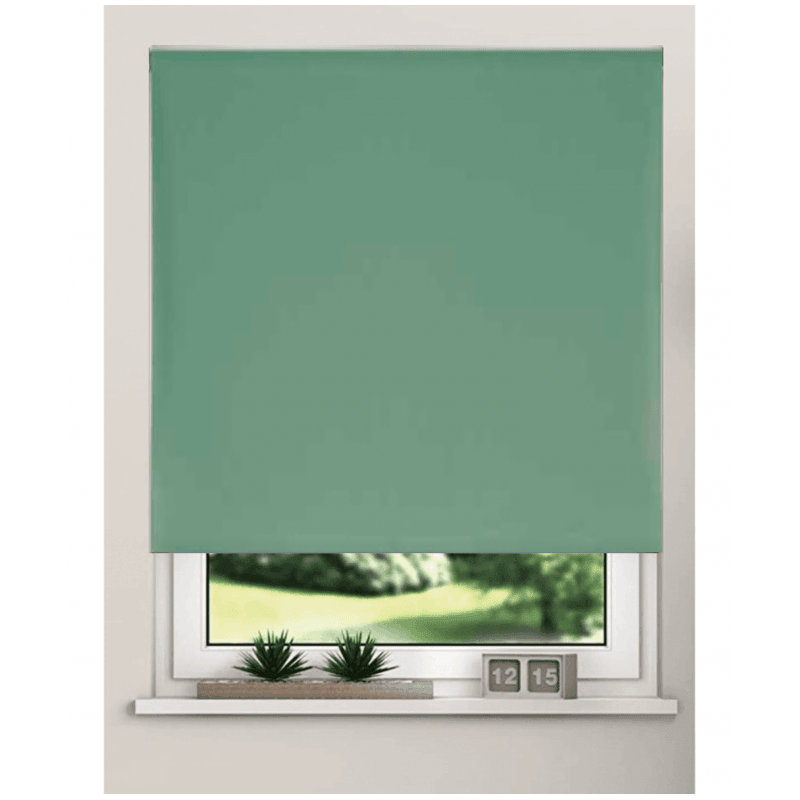 Blackout Roller Blind, Green, 100cm W x 165cm L