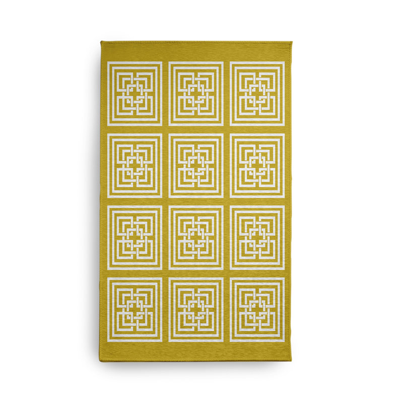 Chenille Geometric Indoor / Outdoor Rug