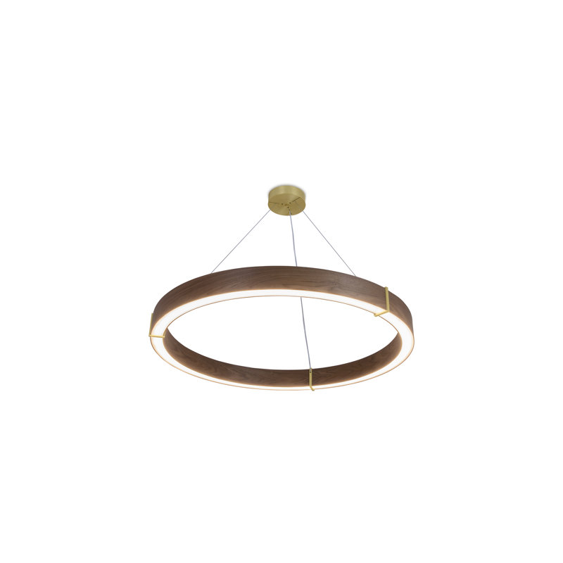 Redeo 36" Pendant Light, Brushed Brass, Walnut, 3500K