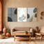 «Boho Contemporary», ensemble de 3 reproductions d'art sur toile-997976676