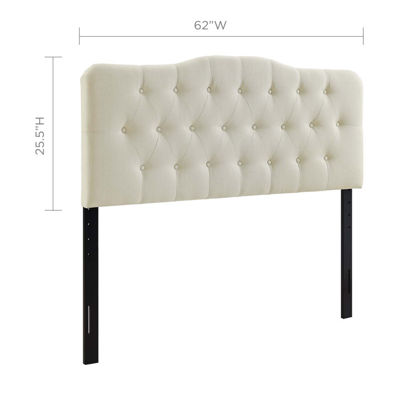 Modway Annabel Upholstered Fabric Headboard, Queen, Ivory