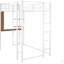 Lit mezzanine simple en métal avec 2 tablettes et un bureau-783316326