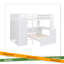 Lit mezzanine double avec lit simple autoportant, tablettes, bureau et garde-robe-1480914673