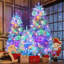 Ensemble d'arbre de Noël articulé artificiel 7,4 pi, 6 pi, 4 pi avec 2400 branches, 850 lumières DEL et 11 modes d'éclairage pour une décoration des Fêtes polyvalente