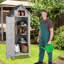 Rangement extérieur en bois naturel pour outils de jardinage, H 67,68 po x l 20,79 po, L 30,37 po, Essentials de remise en bois, 30,37 po x 20,79 po x 67,68 po, massif naturel