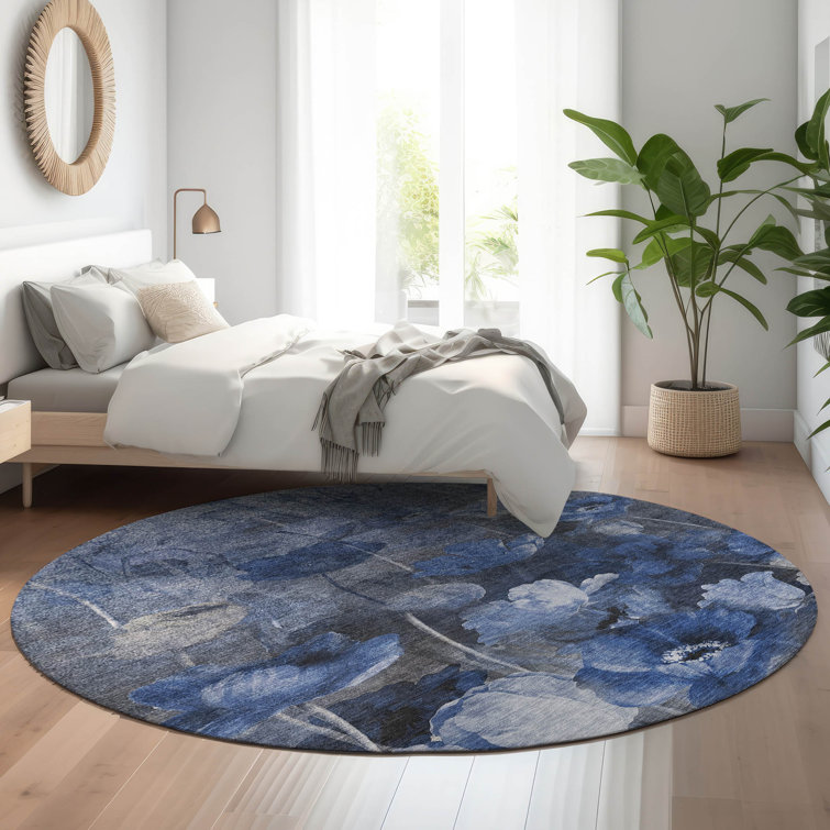 Premium Machine Washable Cerrito Blue Rug