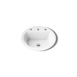 Bryant Ceramic Circular Drop-In Bathroom Sink with Overflow