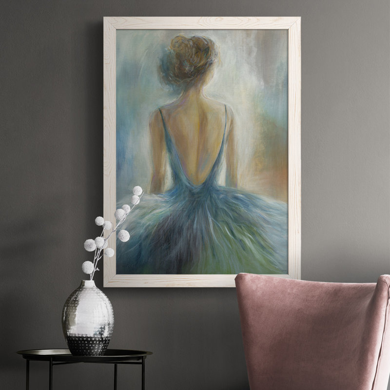 «Forgette Lady in Blue», reproduction d'art sur toile simple, H 43,5 po x l 31,5 po x P 1 po, Blanc