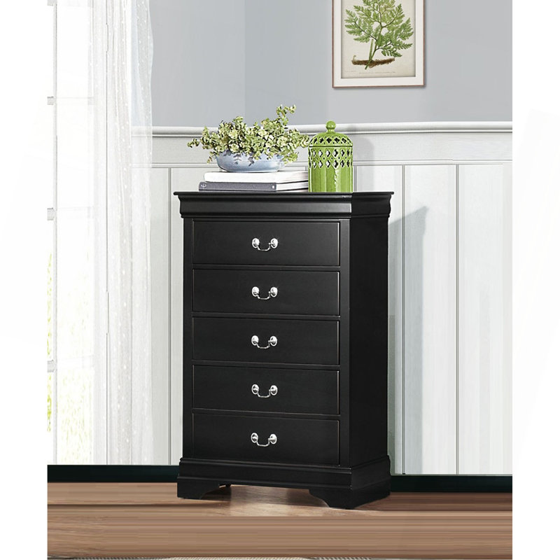 Meuble de rangement traditionnel pour chambre à coucher 1 pièce avec 5 tiroirs de conception classique