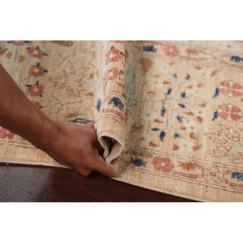 Tapis turc Oushak unique en son genre noué à la main 6 pi 7 po x 31 pi 7 po Garden Design