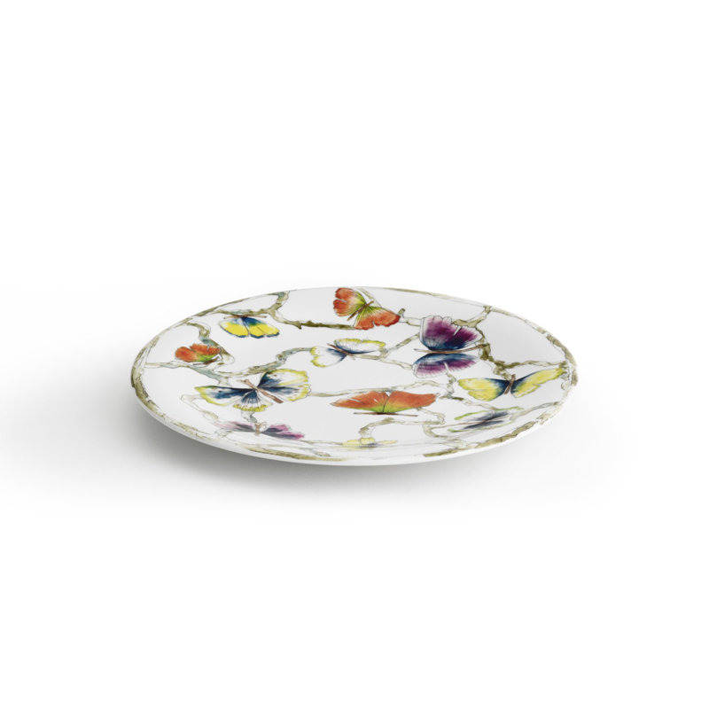 Butterfly Ginkgo Handmade Porcelain Salad/Dessert Plate