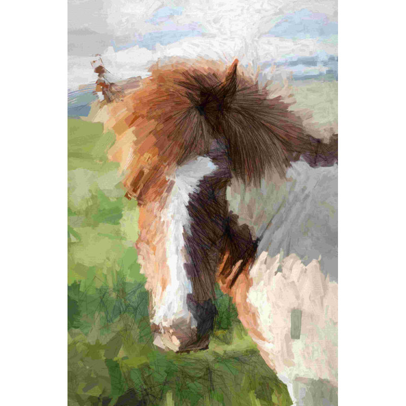 Peinture peinte sur toile Horsey, H 30 po x l 20 po