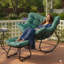 Fauteuil à bascule vert clair avec repose-pieds-1953122983