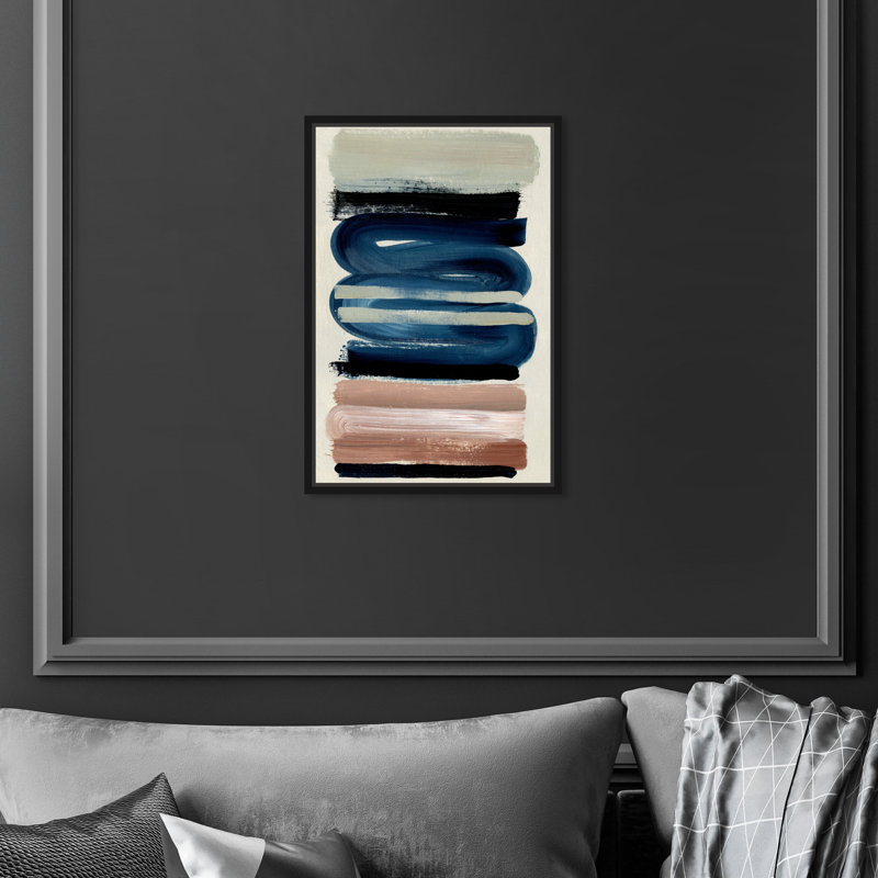 "Naturals" by Oliver Gal Hand-Embellished Abstract Floater Framed Painting Print , 16" H x 11" W, Framed Print, Black