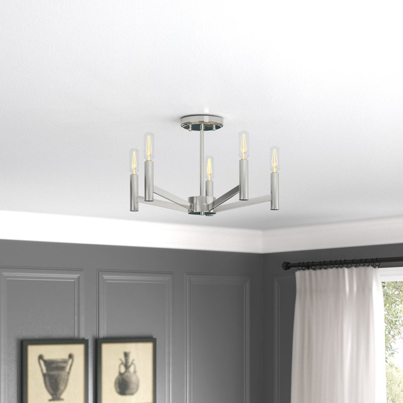 Semi Flush Mount, Brushed Nickel