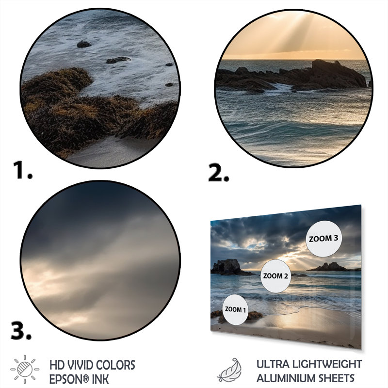 Magnifique baie de Porthcothan I sur une photographie en métal, H 30 po x l 40 po x P 1 po
