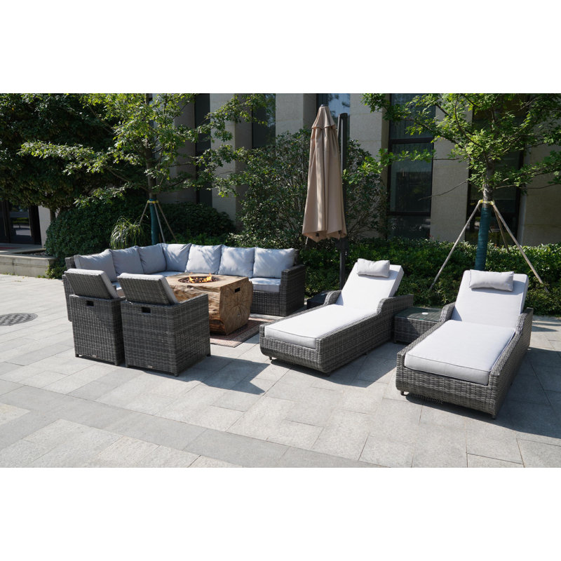 10 - Person Patio Conversation Set with Cushions