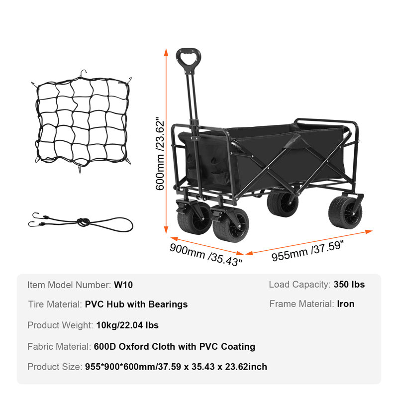 Collapsible Folding Heavy Duty Garden Carts