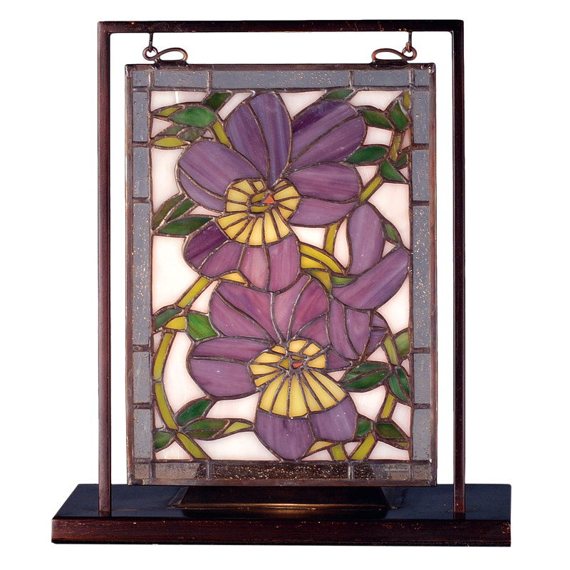 9.5" Wide X 10.53" High Pansies Lighted Mini Tabletop Window
