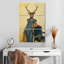 Cerf Brampt en robe bleue-108588857